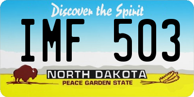 ND license plate IMF503