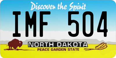 ND license plate IMF504