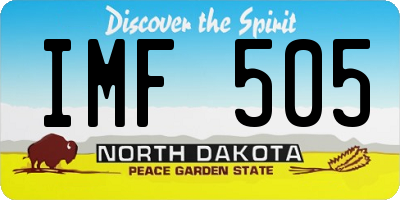 ND license plate IMF505