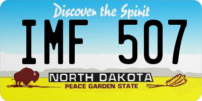 ND license plate IMF507