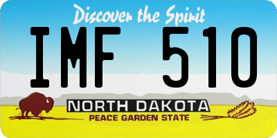 ND license plate IMF510