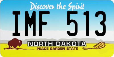 ND license plate IMF513