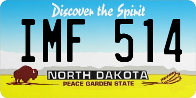 ND license plate IMF514