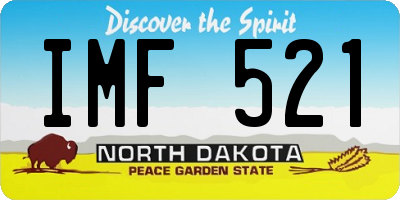 ND license plate IMF521