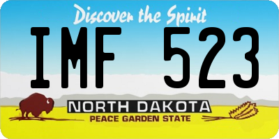 ND license plate IMF523