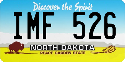ND license plate IMF526