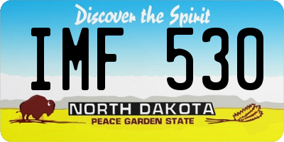 ND license plate IMF530