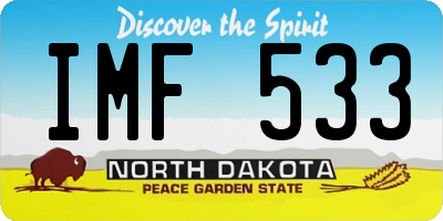 ND license plate IMF533