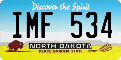 ND license plate IMF534