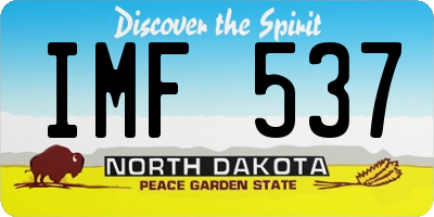 ND license plate IMF537