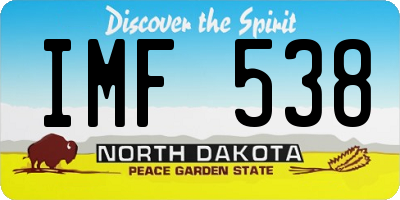 ND license plate IMF538