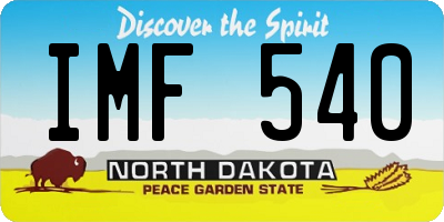 ND license plate IMF540
