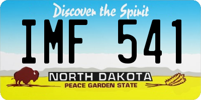 ND license plate IMF541