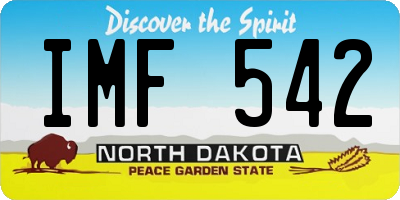 ND license plate IMF542