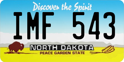 ND license plate IMF543
