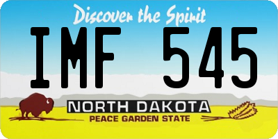 ND license plate IMF545