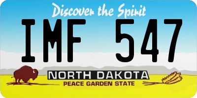 ND license plate IMF547
