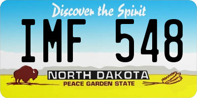 ND license plate IMF548