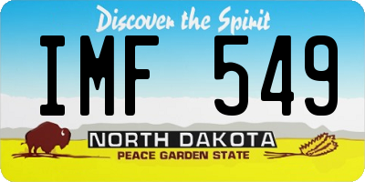 ND license plate IMF549