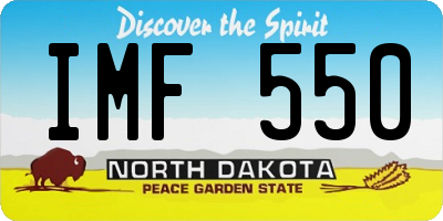 ND license plate IMF550