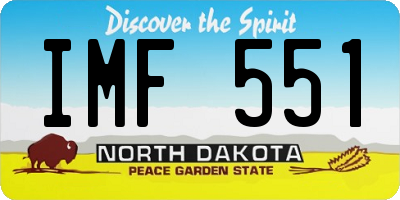 ND license plate IMF551