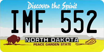 ND license plate IMF552