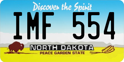 ND license plate IMF554