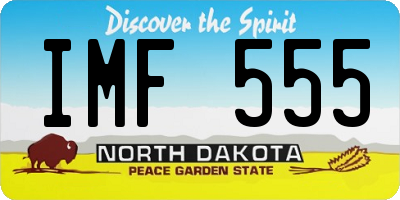 ND license plate IMF555