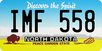 ND license plate IMF558