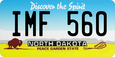 ND license plate IMF560