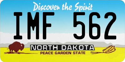 ND license plate IMF562