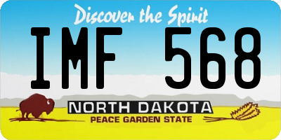 ND license plate IMF568