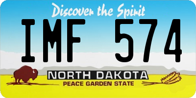 ND license plate IMF574