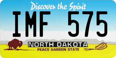 ND license plate IMF575