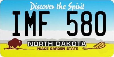ND license plate IMF580