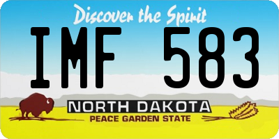 ND license plate IMF583