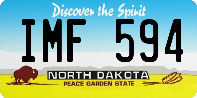 ND license plate IMF594