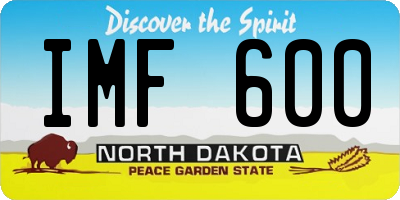 ND license plate IMF600