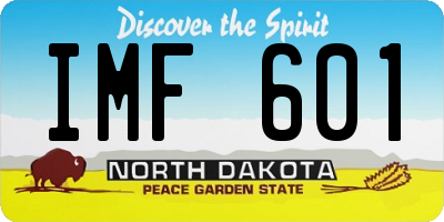 ND license plate IMF601