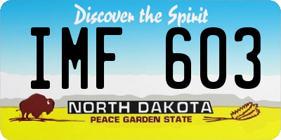 ND license plate IMF603