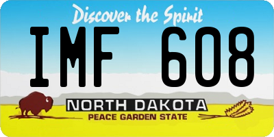 ND license plate IMF608