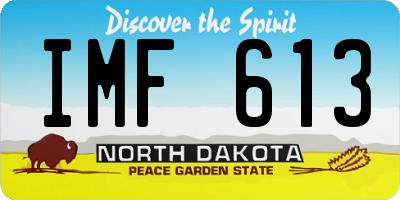 ND license plate IMF613
