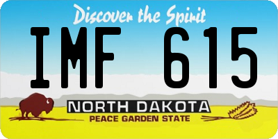 ND license plate IMF615