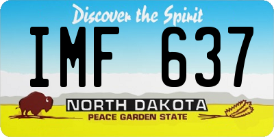 ND license plate IMF637