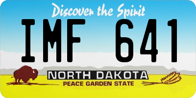 ND license plate IMF641