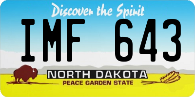 ND license plate IMF643