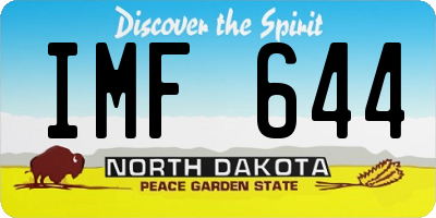 ND license plate IMF644