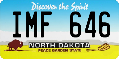 ND license plate IMF646
