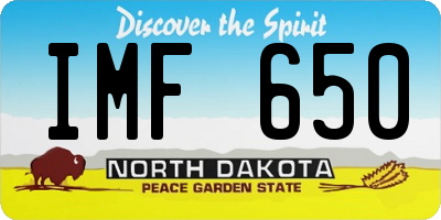 ND license plate IMF650