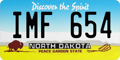 ND license plate IMF654